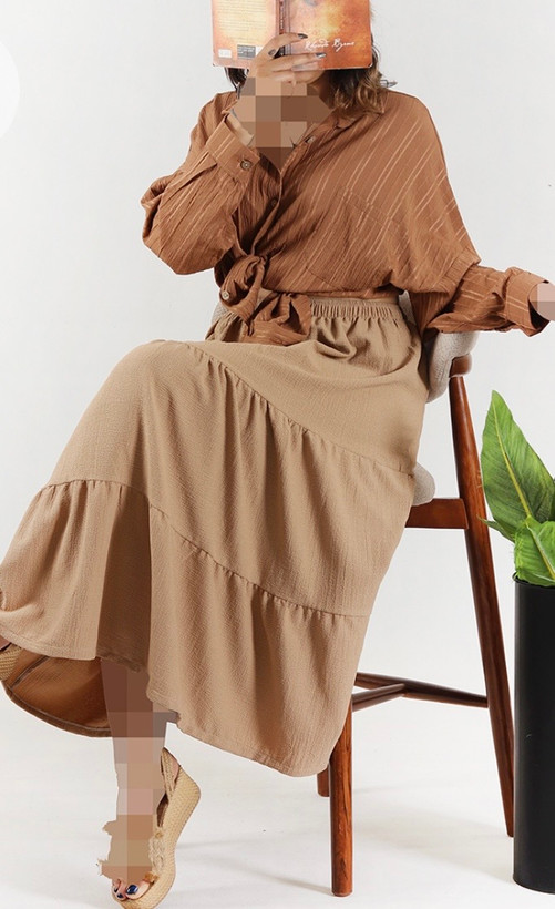 دامن زنانه کراش پفکی تابستانه