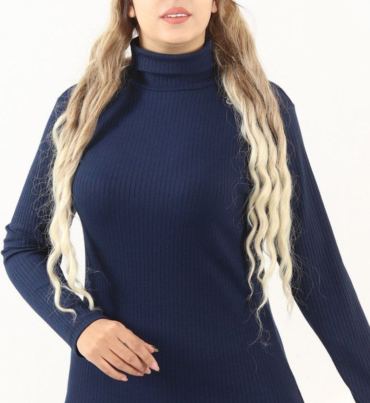 بلوز یقه اسکی کبریتی درشت زنانه